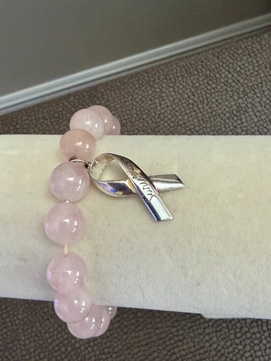 None Jewelry - Rose Quartz beaded charm bracelet
